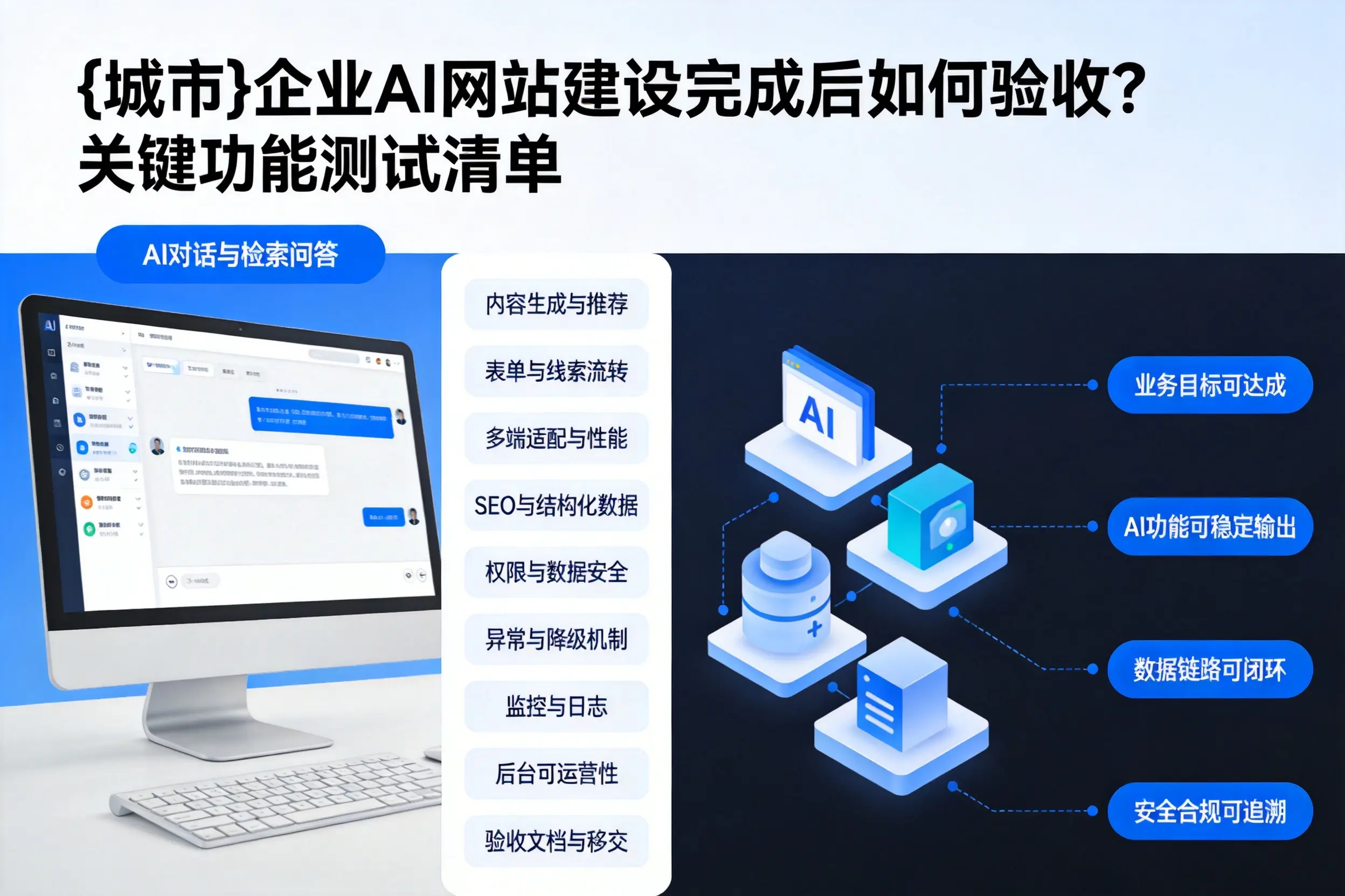 揭阳企业AI网站建设完成后如何验收？关键功能测试清单
