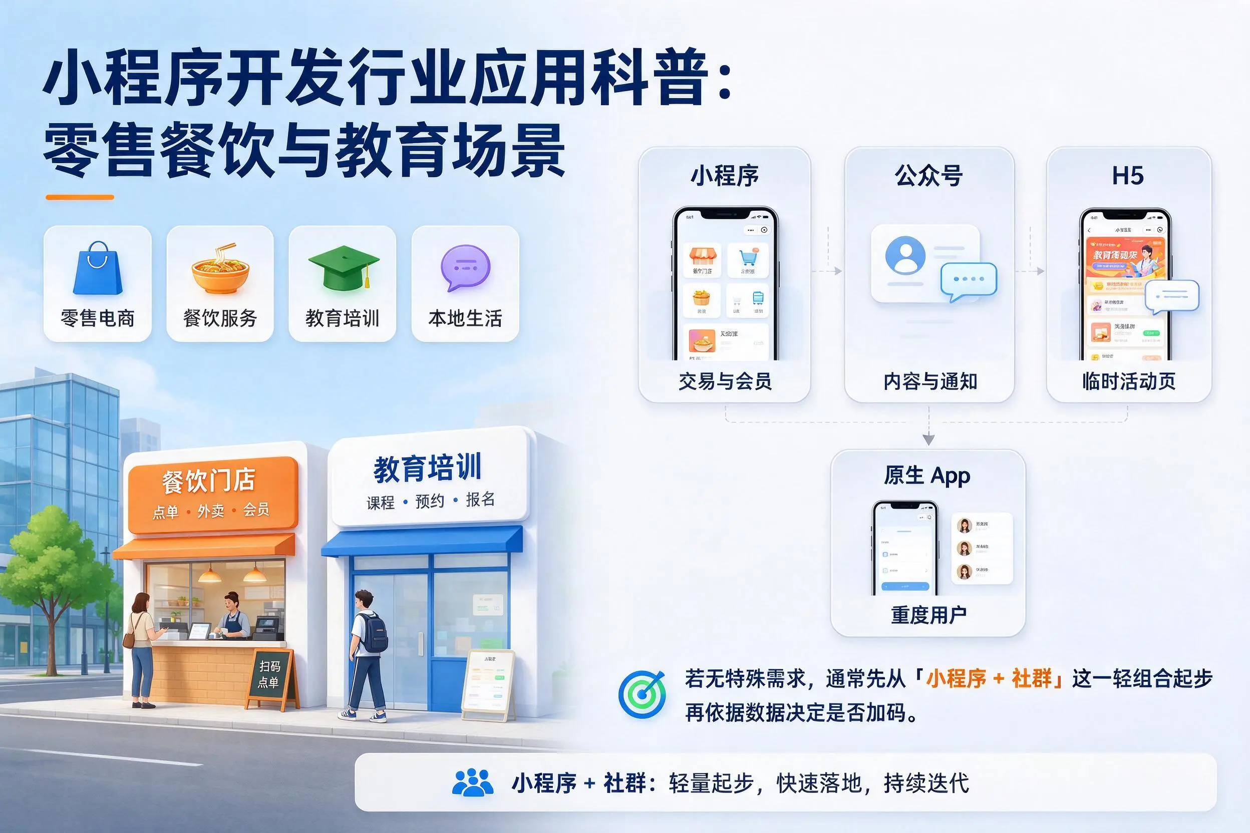 揭阳小程序开发行业应用科普：零售餐饮与教育场景