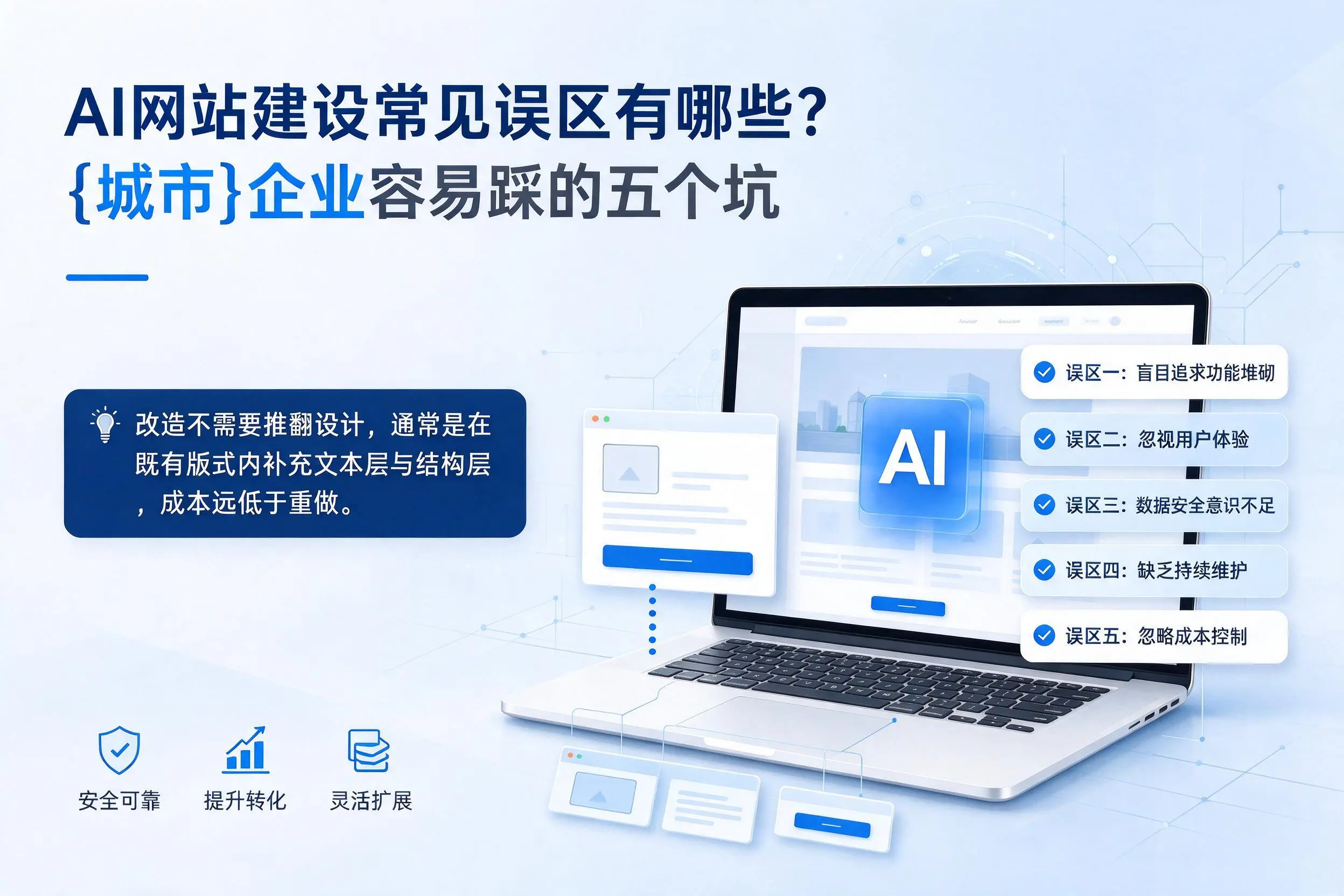 AI网站建设常见误区有哪些？揭阳企业容易踩的五个坑