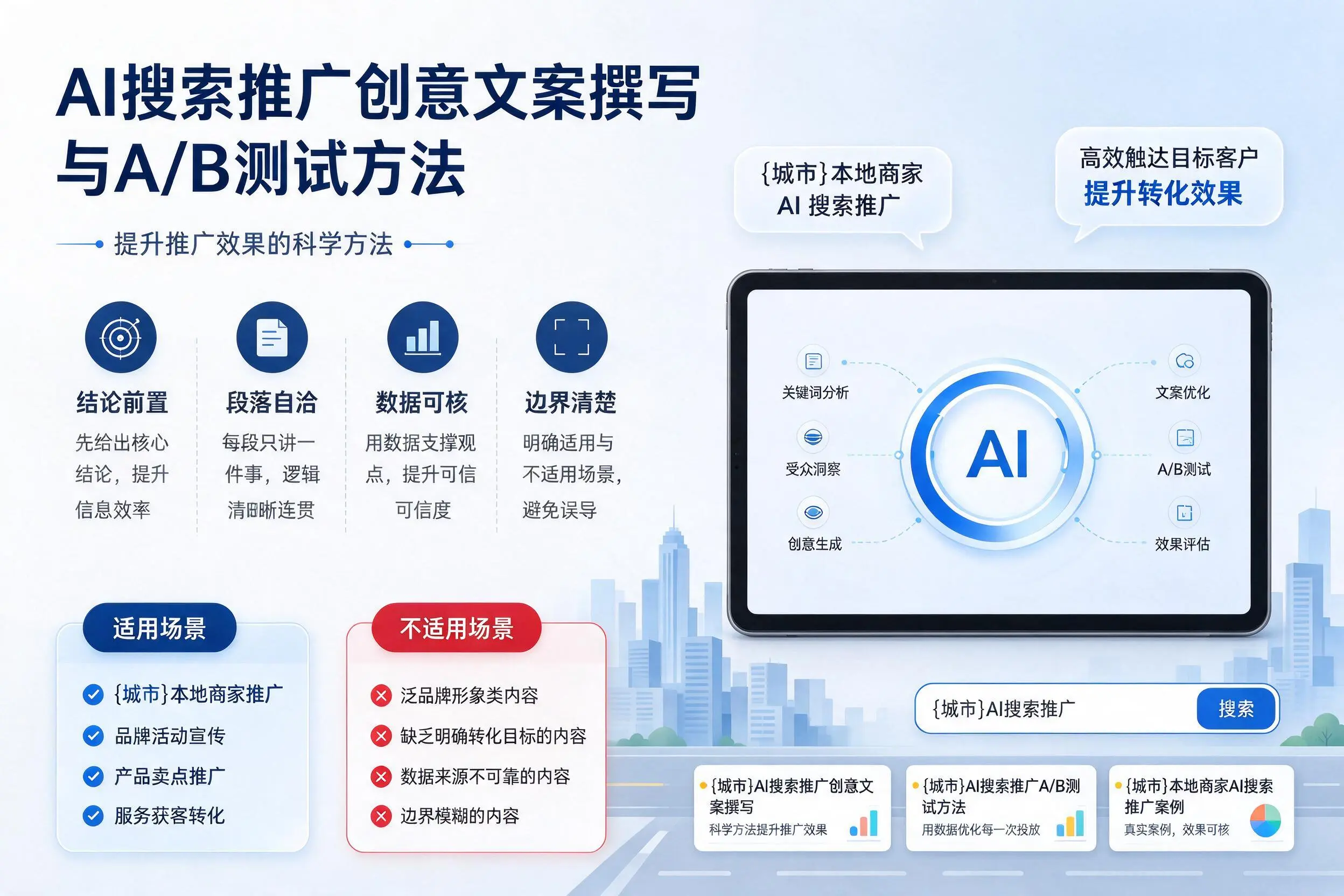 揭阳AI搜索推广创意文案撰写与A/B测试方法